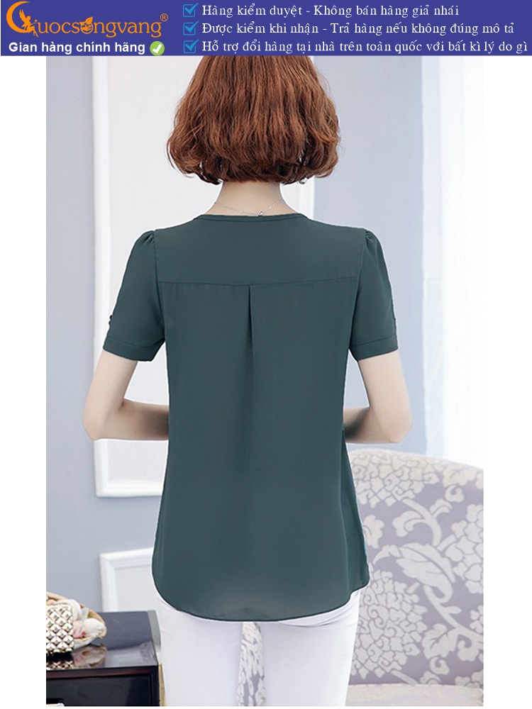 Áo lụa chiffon nữ big size dáng suông ngắn tay GLA306