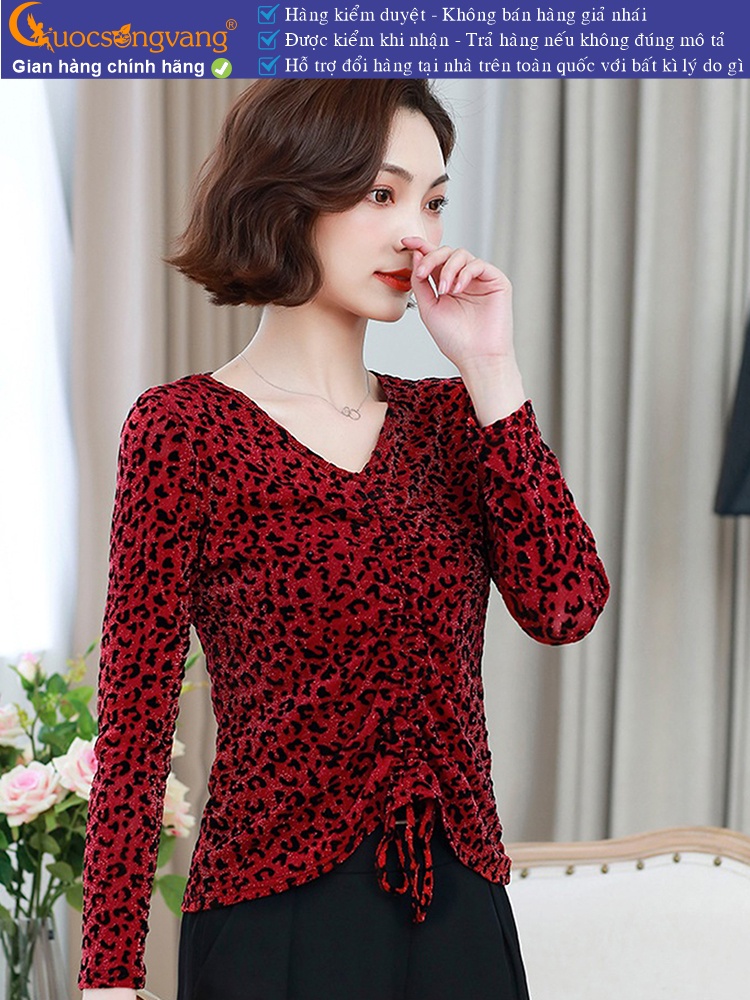 Áo thun nữ lưới dệt họa tiết co giãn 4 chiều GLA301
