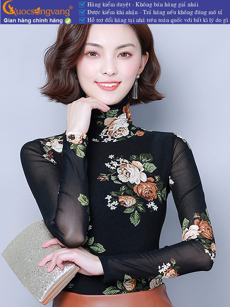 Áo thun hoa cổ lọ dài tay GLA310