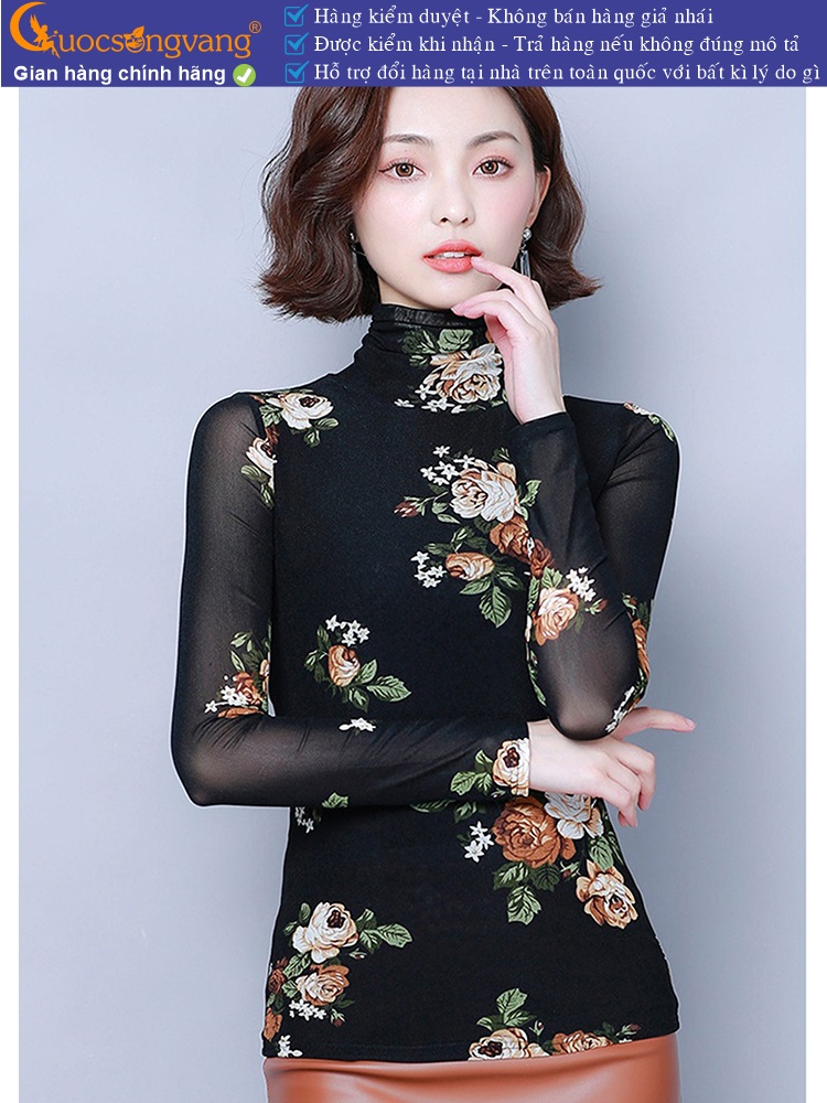 Áo thun hoa cổ lọ dài tay GLA310