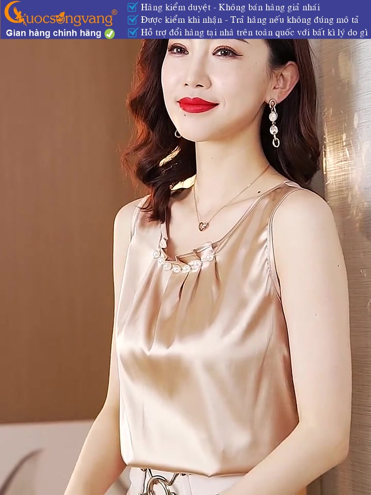 Áo nữ lụa satin mùa hè sang trọng GLA325