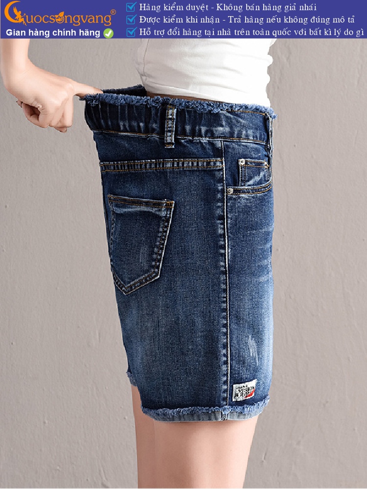 Quần short jean nữ lưng thun lưng cao GLQ130