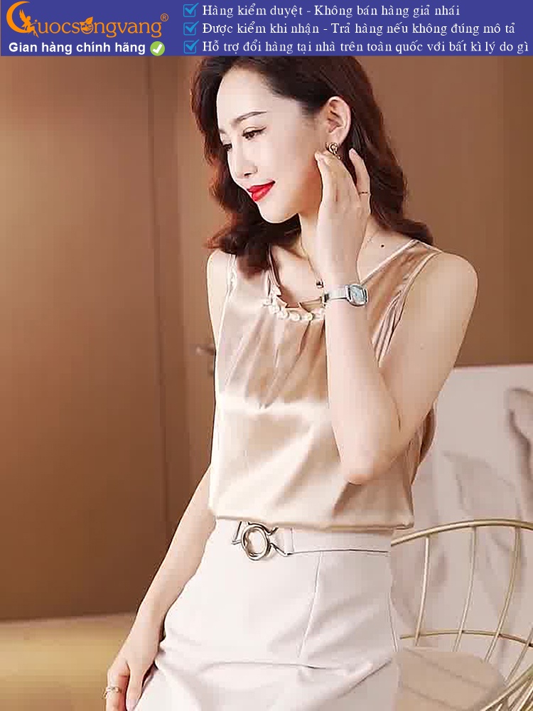 Áo nữ lụa satin mùa hè sang trọng GLA325
