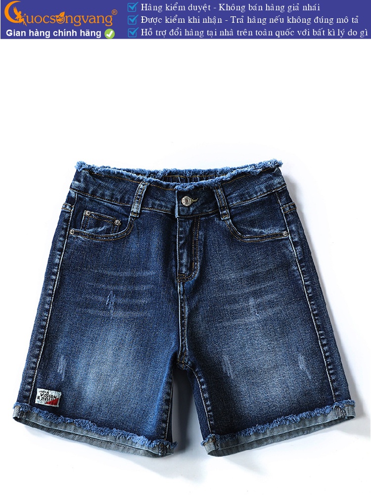Quần short jean nữ lưng thun lưng cao GLQ130