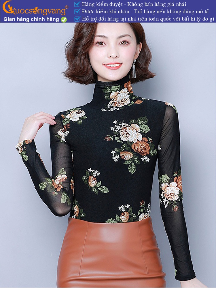 Áo thun hoa cổ lọ dài tay GLA310