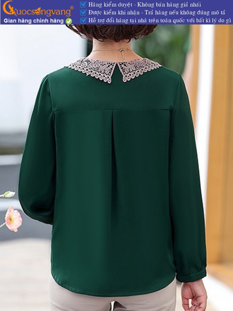 Áo trung niên nữ big size dáng suông cổ phối ren GLA318