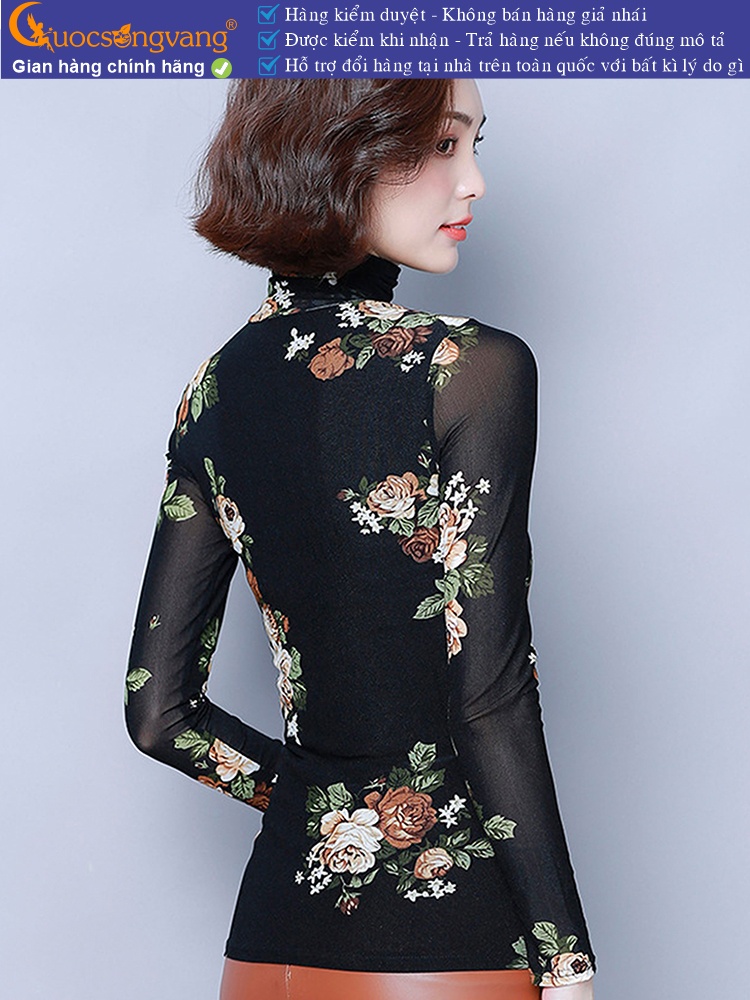 Áo thun hoa cổ lọ dài tay GLA310