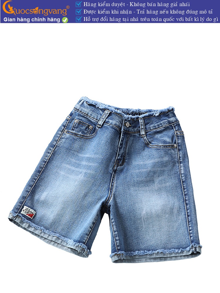 Quần short jean nữ lưng thun lưng cao GLQ130