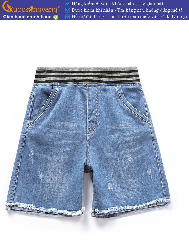 Quần short jean nữ lưng thun lưng cao GLQ123