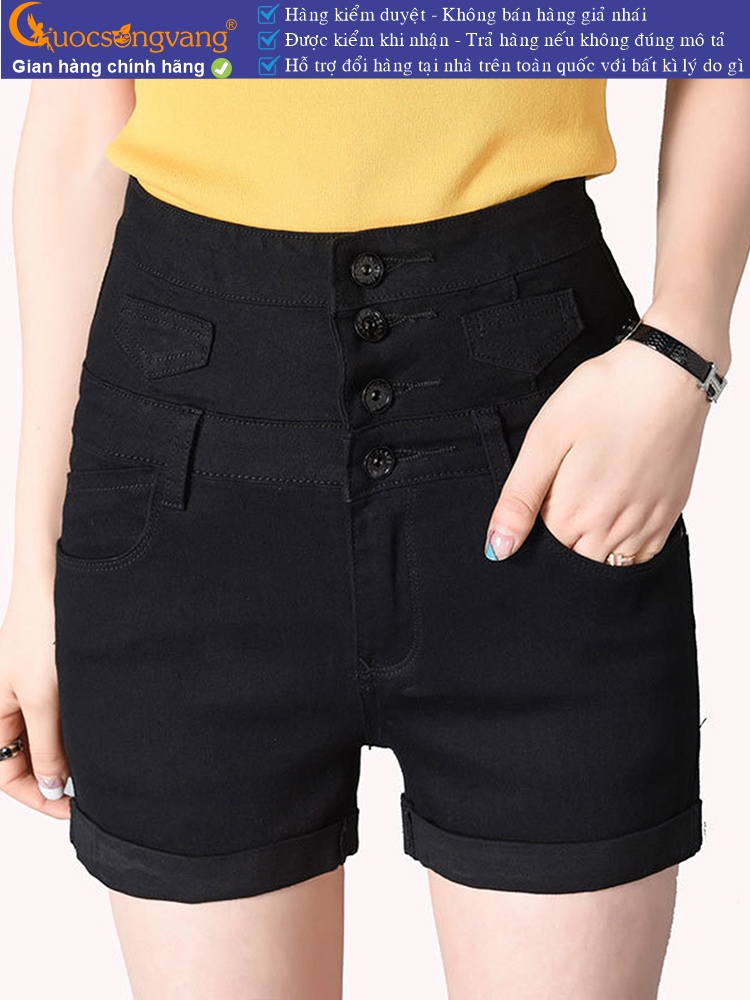 Quần short nữ jean lưng cao dáng ôm GLQ064