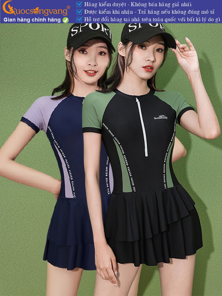 Đồ đi biển một mảnh thun lycra đồ bơi nữ liền thân co giãn 4 chiều GLSWIM108