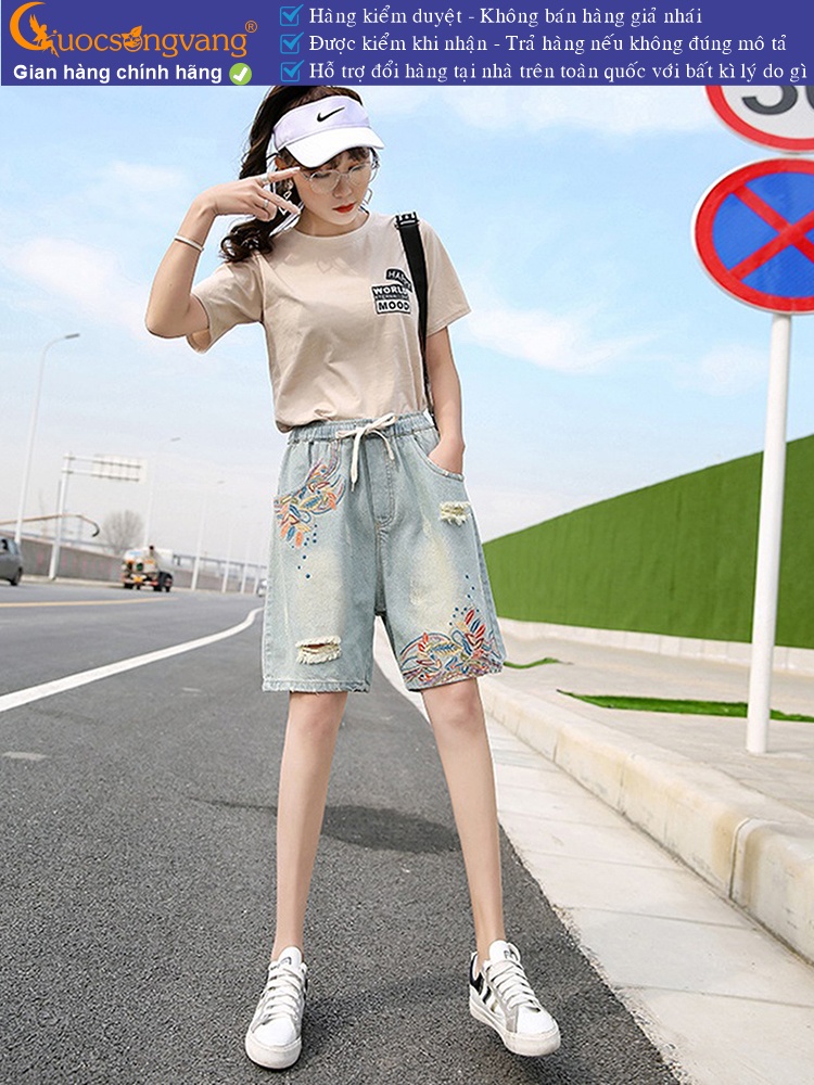 Quần short jean nữ rách phong cách tự do GLQ119