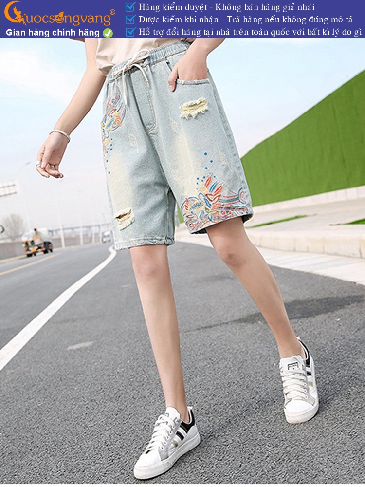 Quần short jean nữ rách phong cách tự do GLQ119