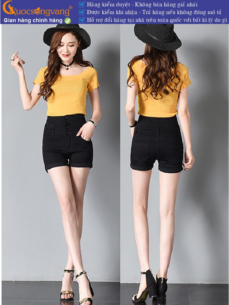 Quần short nữ jean lưng cao dáng ôm GLQ064