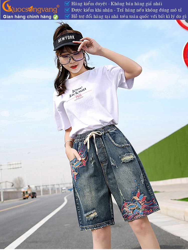Quần short jean nữ rách phong cách tự do GLQ119