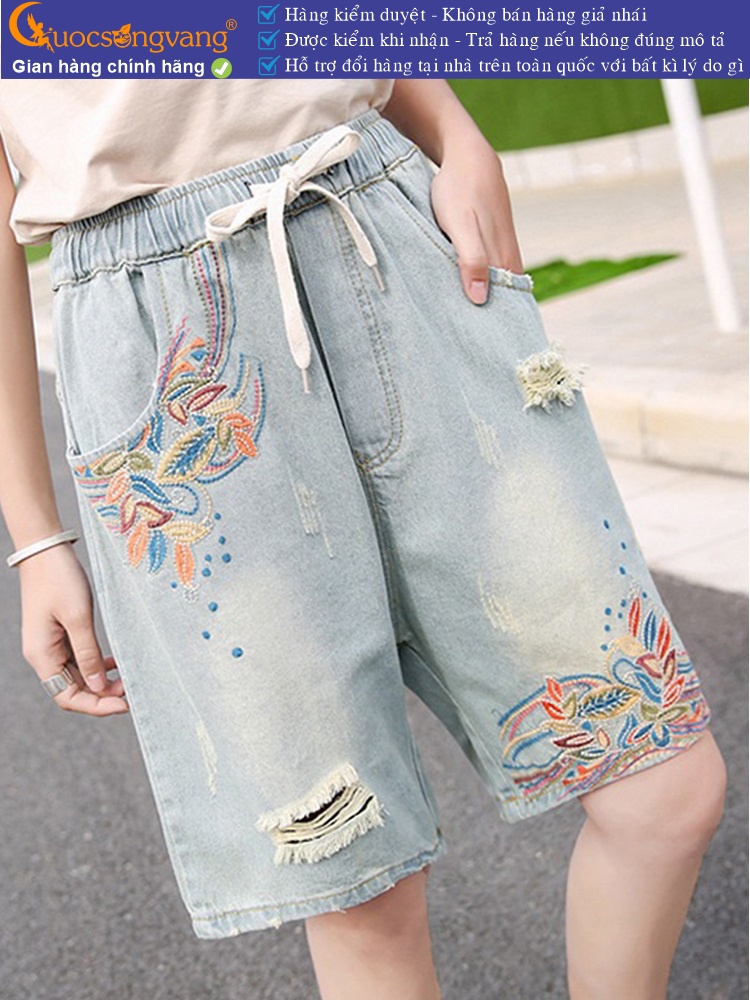 Quần short jean nữ rách phong cách tự do GLQ119
