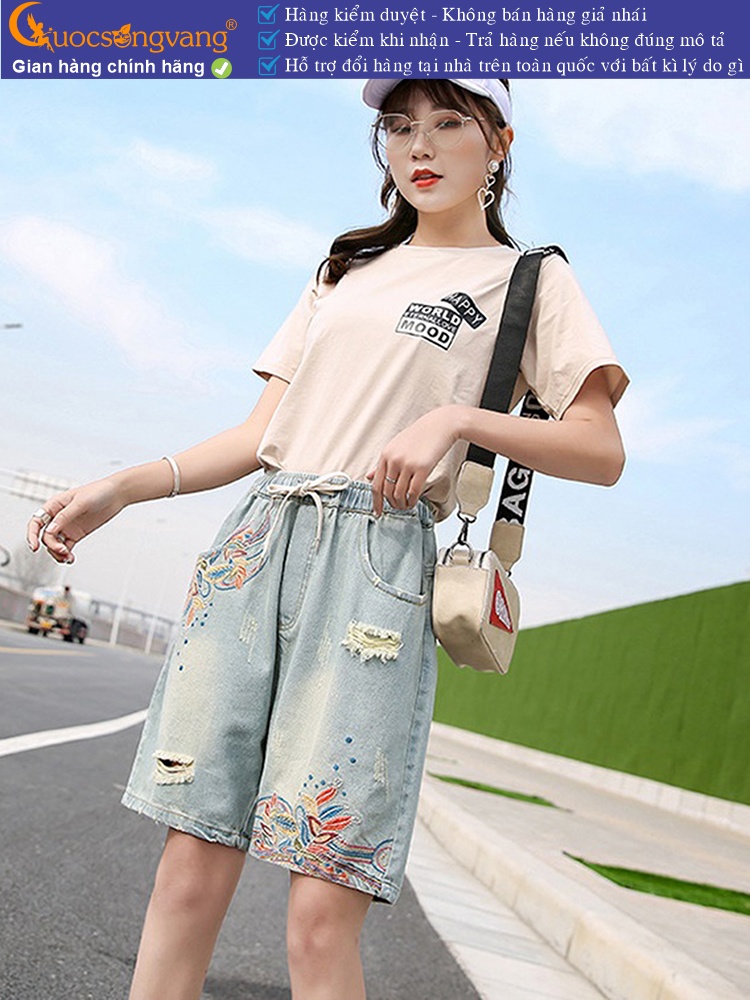 Quần short jean nữ rách phong cách tự do GLQ119