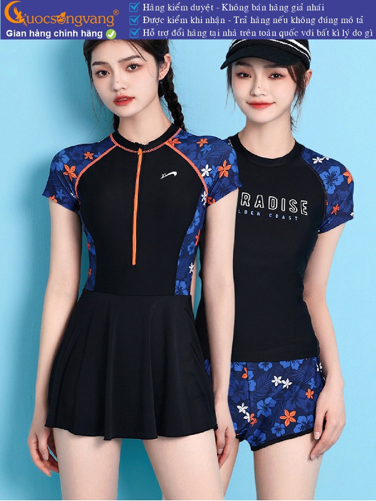 Bộ đồ bơi thể thao nữ bộ đồ đi biển nữ ngắn tay GLSWIM110