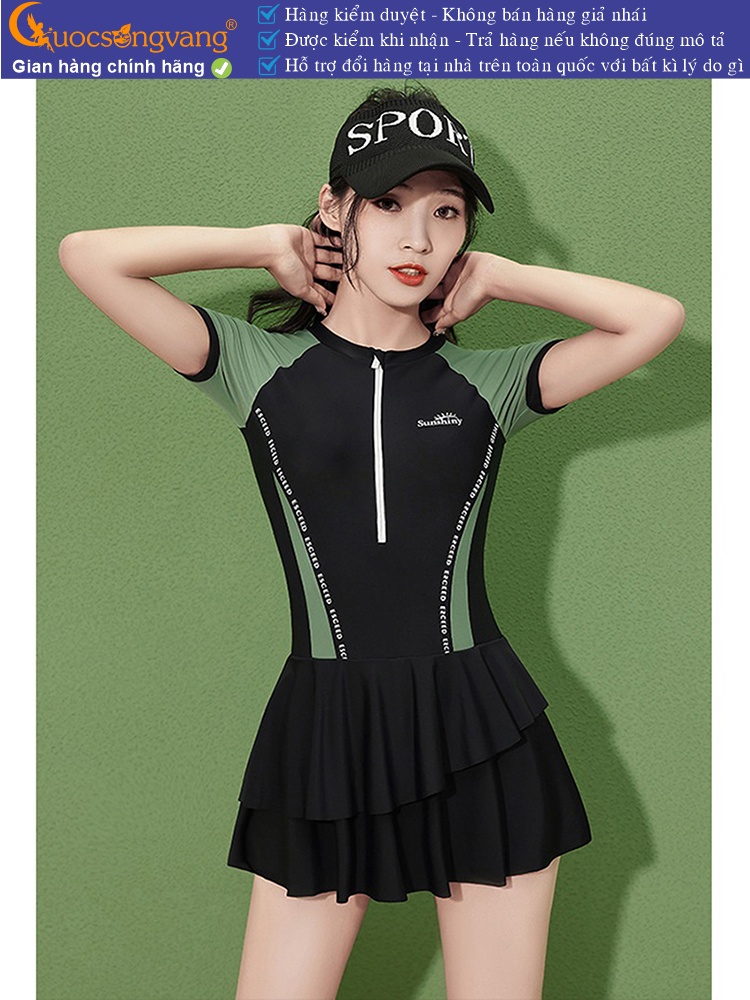 Đồ đi biển một mảnh thun lycra đồ bơi nữ liền thân co giãn 4 chiều GLSWIM108