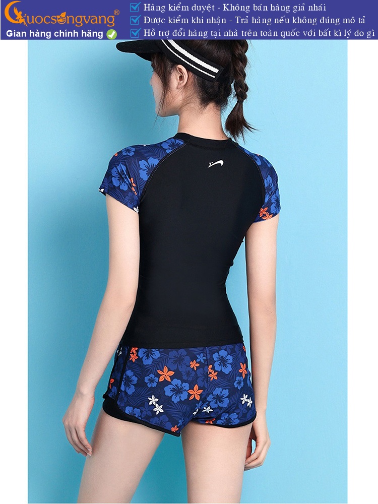 Bộ đồ bơi thể thao nữ bộ đồ đi biển nữ ngắn tay GLSWIM110