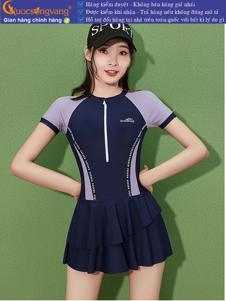 Đồ đi biển một mảnh thun lycra đồ bơi nữ liền thân co giãn 4 chiều GLSWIM108