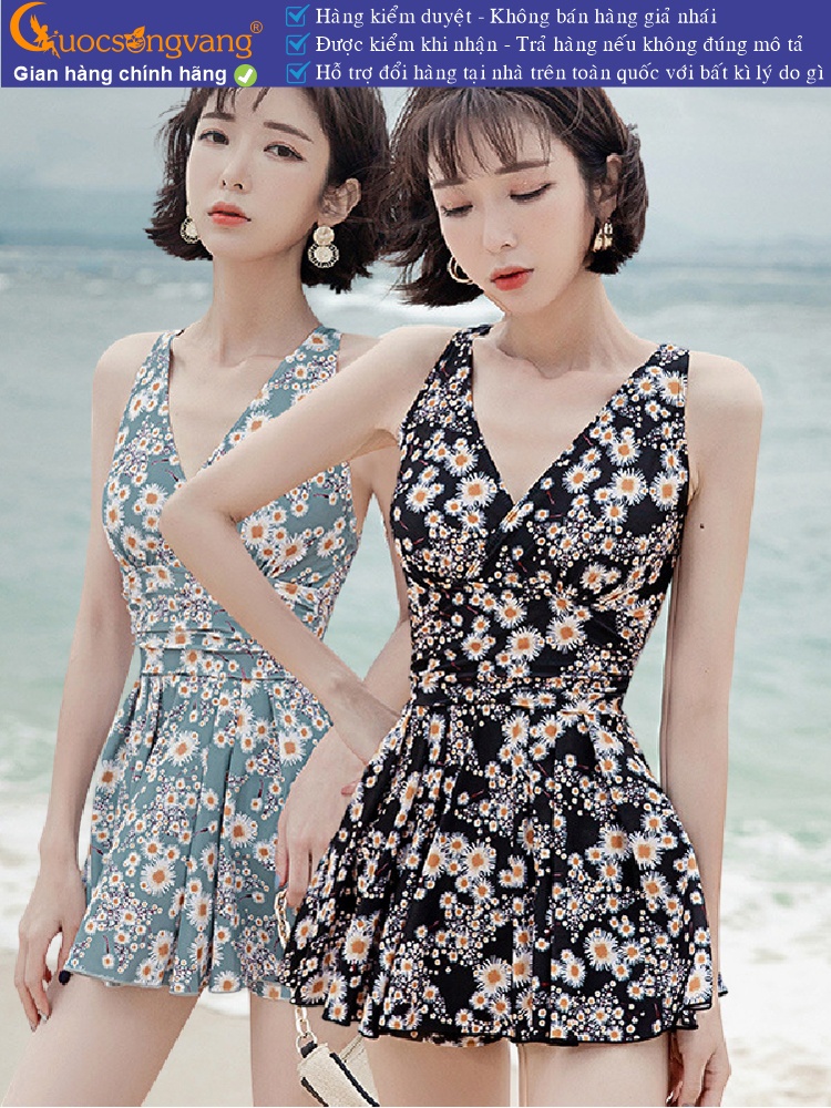 Bộ đồ bơi nữ có quần đùi liền bộ đồ đi biển có mút ngực GLSWIM097