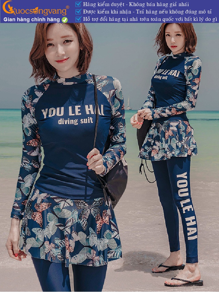 Đồ bơi ba mảnh đồ đi biển chống lạnh chống gió GLSWIM104