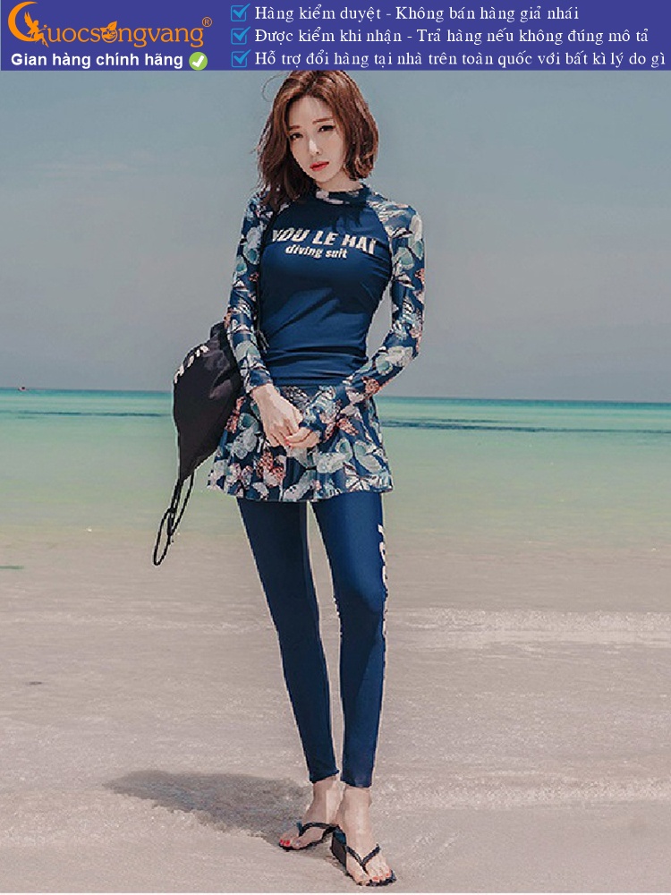 Đồ bơi ba mảnh đồ đi biển chống lạnh chống gió GLSWIM104