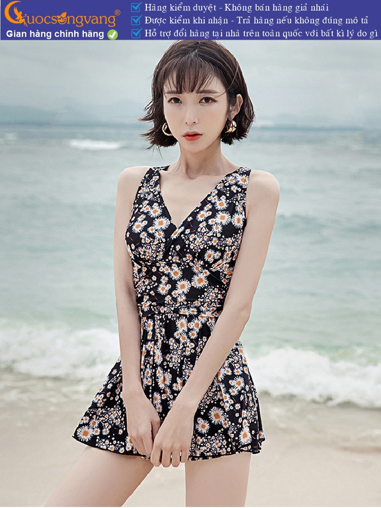 Bộ đồ bơi nữ có quần đùi liền bộ đồ đi biển có mút ngực GLSWIM097