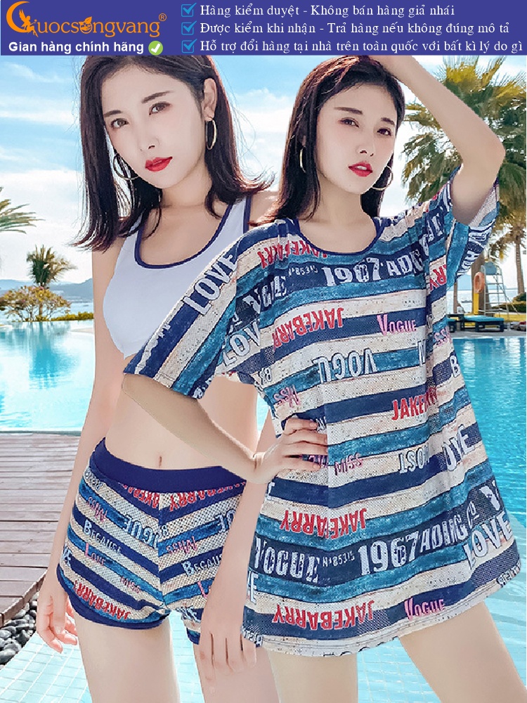 Bộ đồ bơi 3 mảnh áo ngực quần đùi và áo thun GLSWIM096