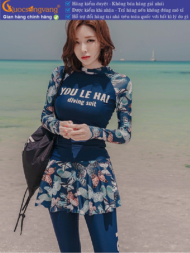 Đồ bơi ba mảnh đồ đi biển chống lạnh chống gió GLSWIM104