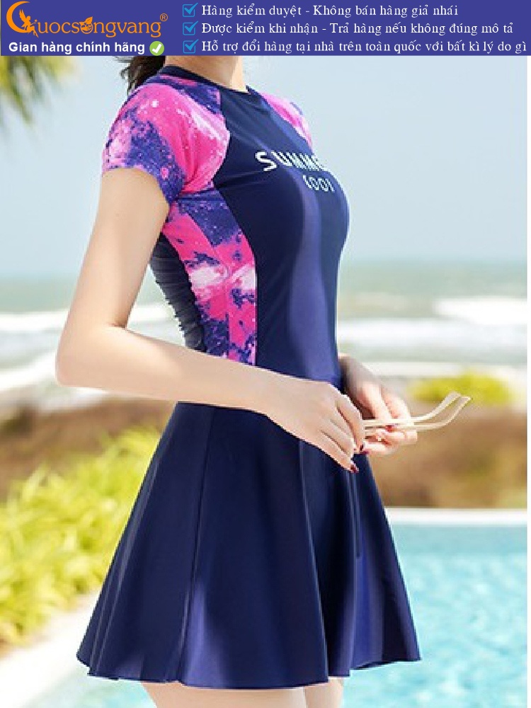 Váy đầm bơi liền thân quần rời kèm mút độn ngực GLSWIM090
