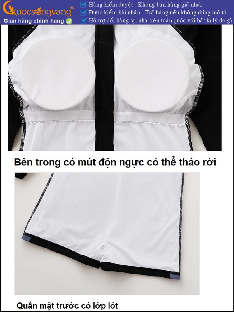 Bộ đồ bơi thể thao liền thân dài tay khóa trước GLSWIM095