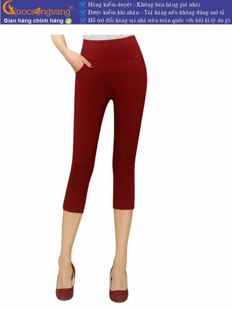 Quần lửng nữ cotton co giãn 4 chiều eo thun bản lớn GLQ047