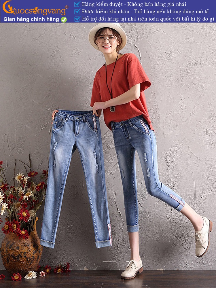 Quần lửng nữ dáng ôm mài nghệ thuật GLQ091