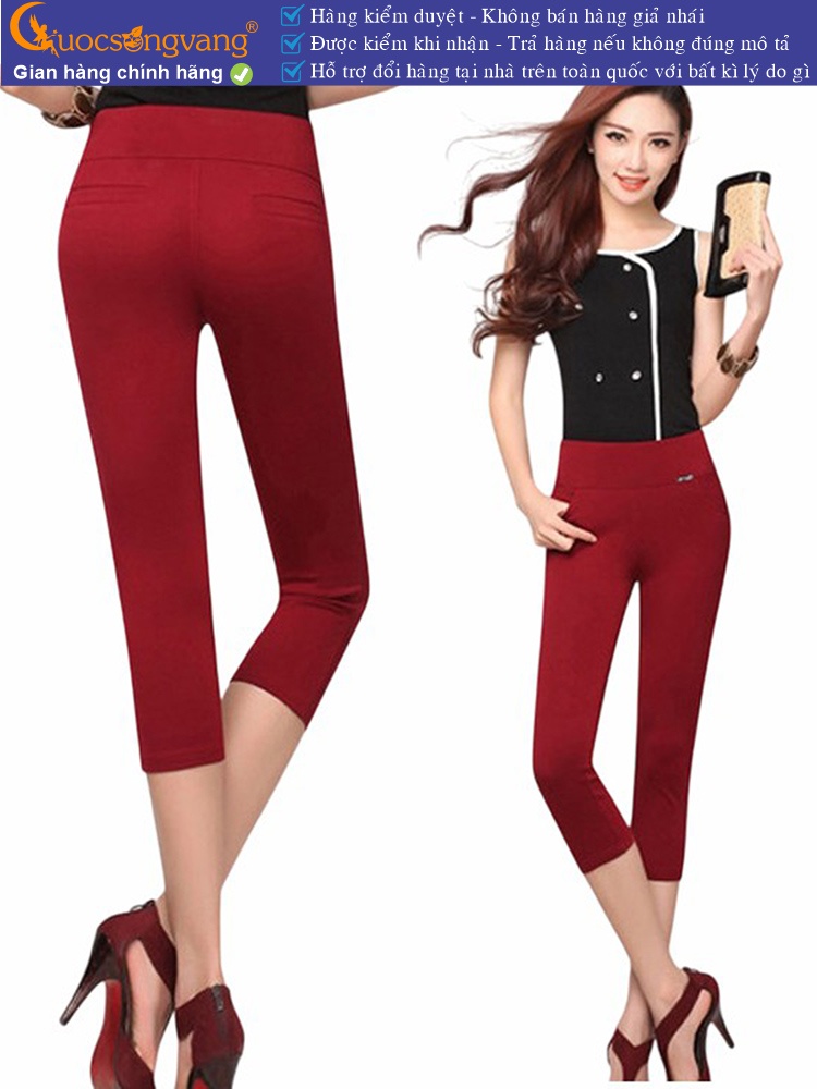 Quần lửng nữ cotton co giãn 4 chiều eo thun bản lớn GLQ047