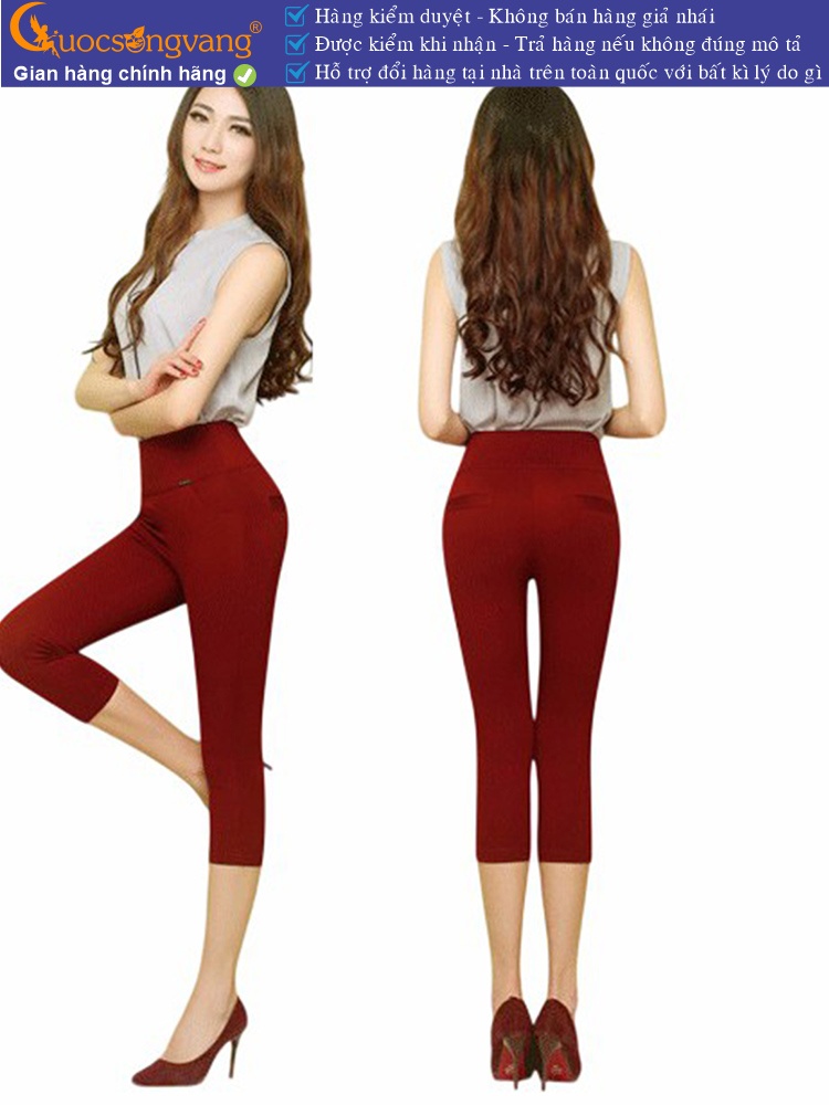 Quần lửng nữ cotton co giãn 4 chiều eo thun bản lớn GLQ047