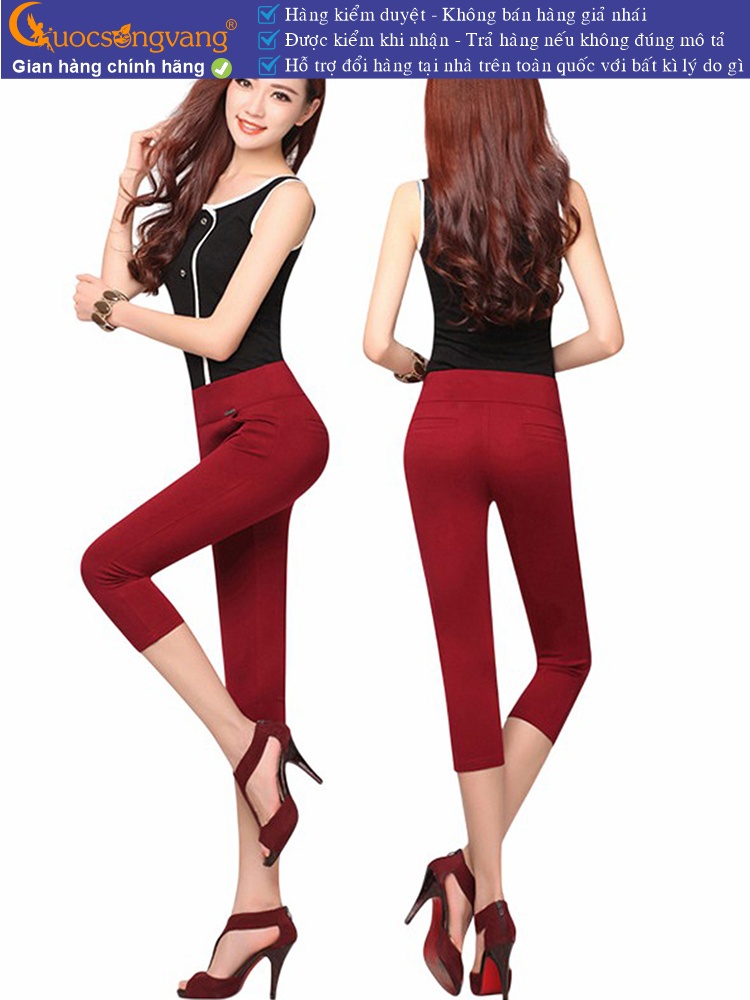 Quần lửng nữ cotton co giãn 4 chiều eo thun bản lớn GLQ047