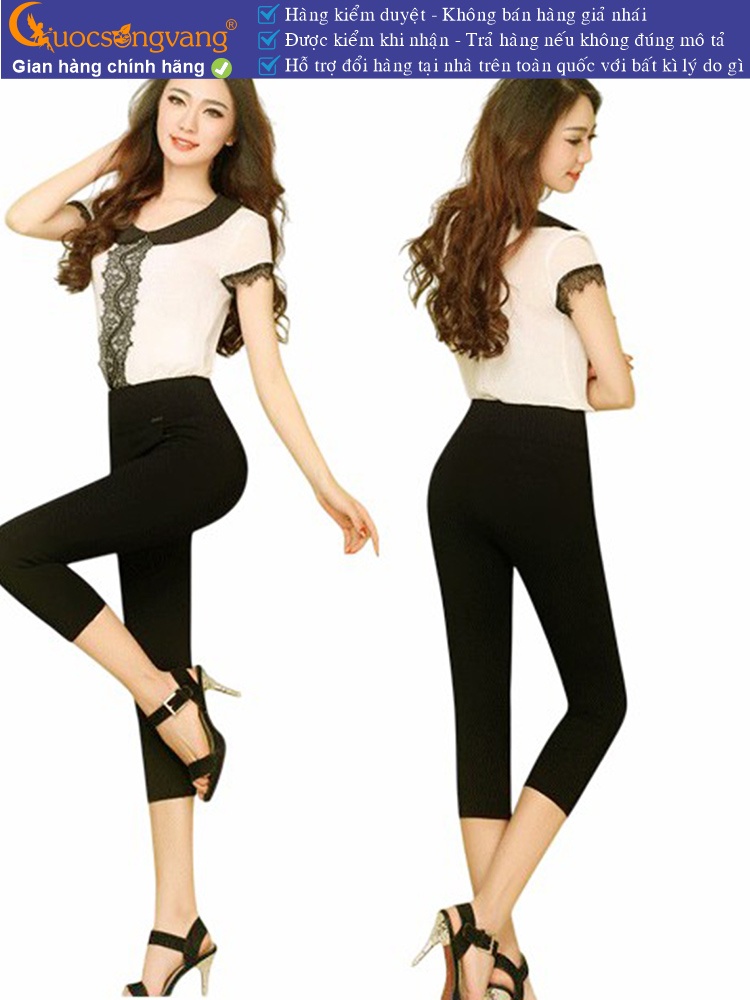 Quần lửng nữ cotton co giãn 4 chiều eo thun bản lớn GLQ047