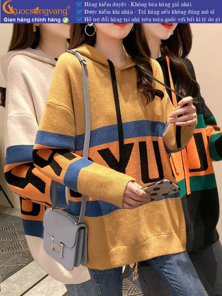 Áo len nữ hoodie có nón GLA320