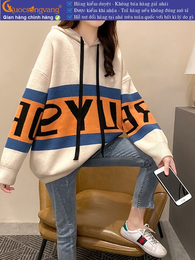 Áo len nữ hoodie có nón GLA320