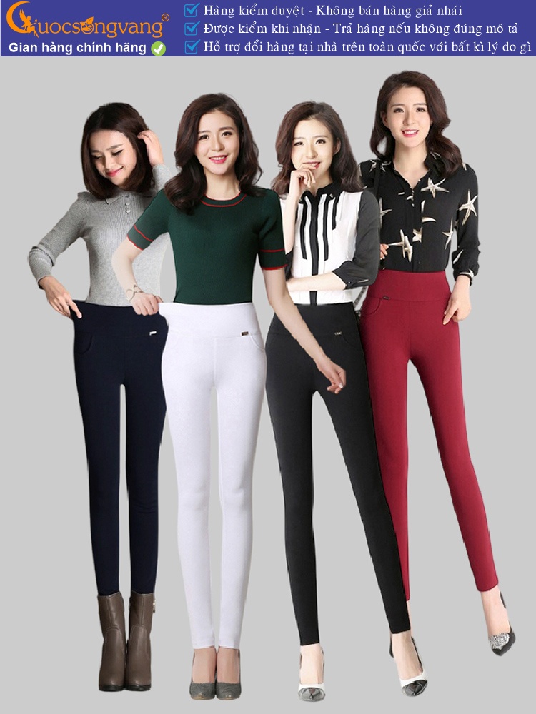 quần legging nữ lưng cao bản lớn quần skinny nữ 4 chiều GLQ047