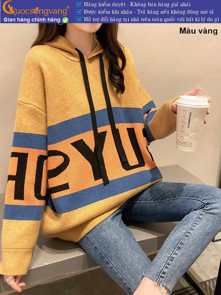 Áo len nữ hoodie có nón GLA320