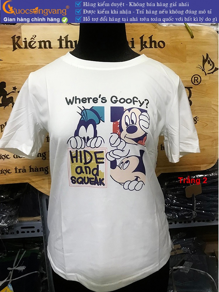 Áo thun nữ cổ tròn in mickey vải cotton chải kỹ  GLA315