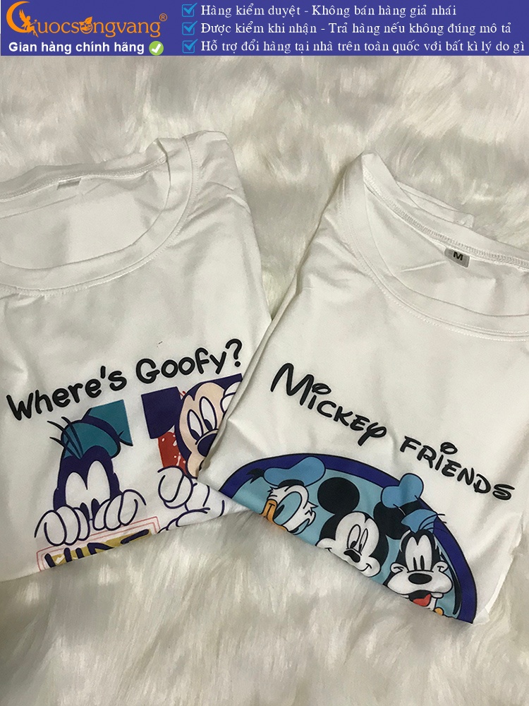 Áo thun nữ cổ tròn in mickey vải cotton chải kỹ  GLA315