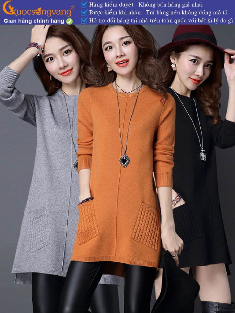 Áo len nữ dài tay dáng dài GLA248