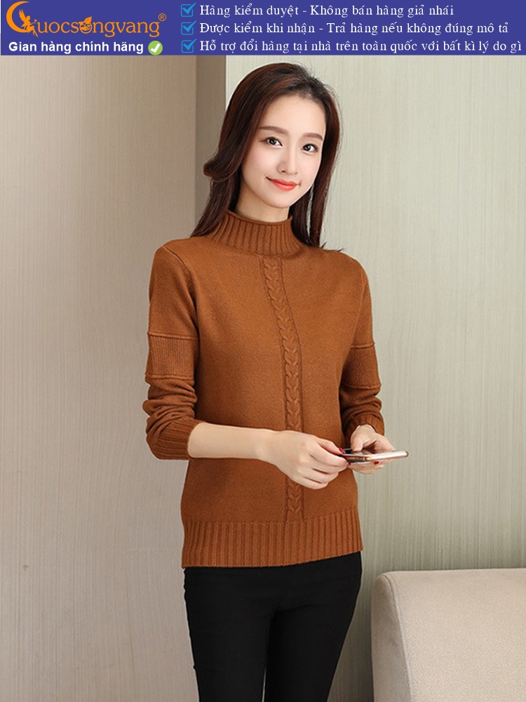 Áo len nữ lông cừu dài tay len gân GLA295