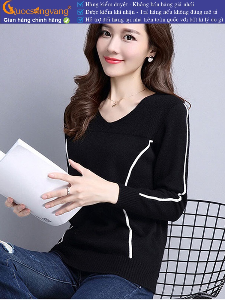 Áo len nữ kiểu dài tay cổ tim mã GLA291
