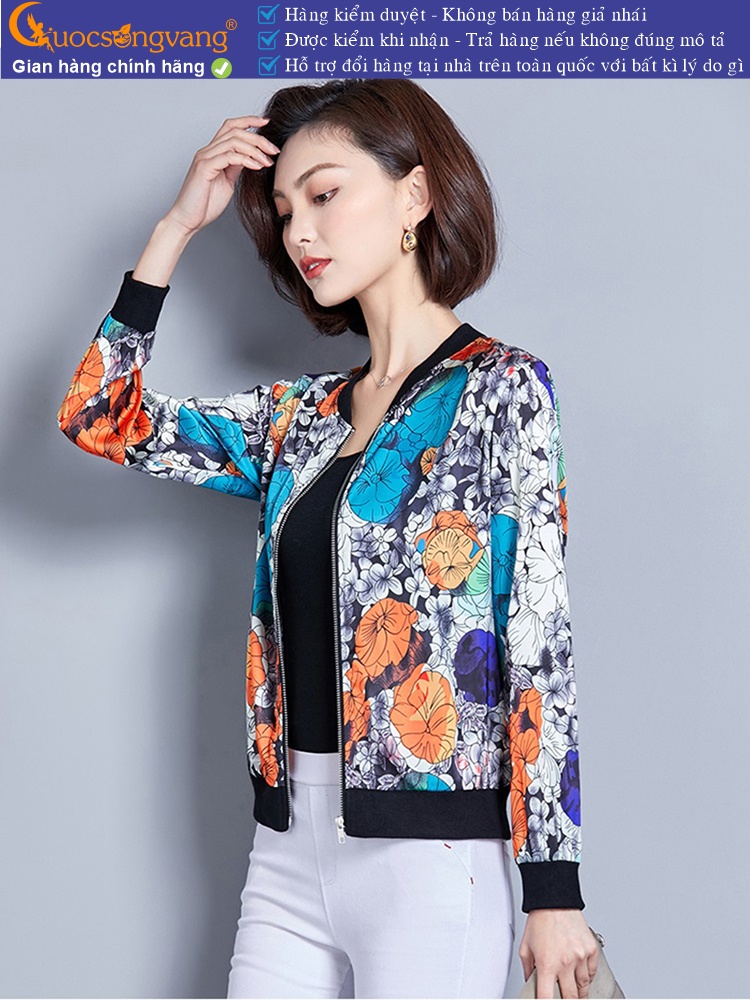 Áo khoác lụa nhẹ kiểu bomber GLA290