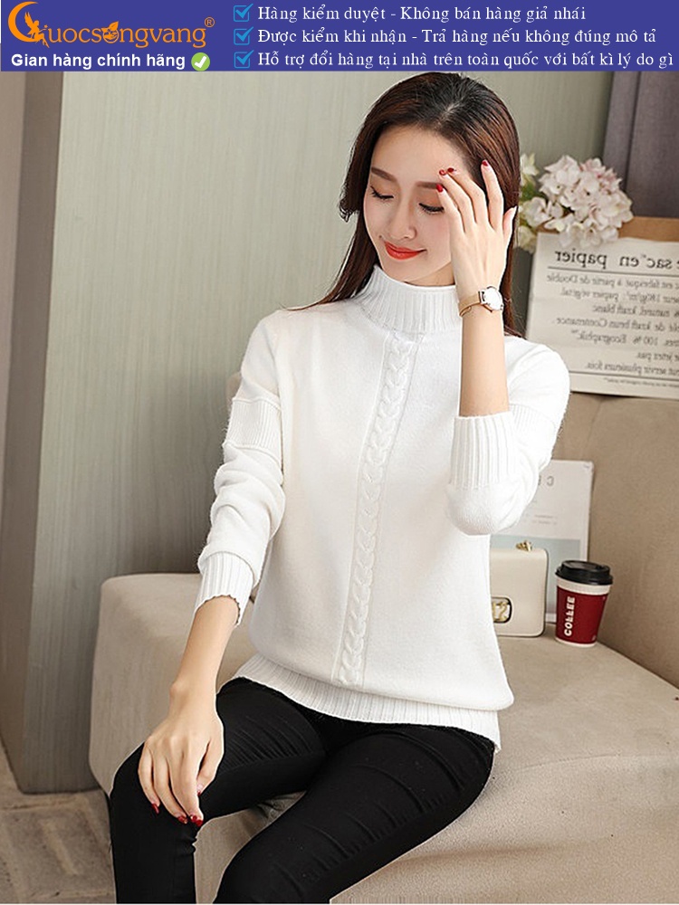 Áo len nữ lông cừu dài tay len gân GLA295